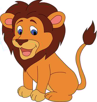 Colorful Lion Clipart. Doodle Animals Clipart. Cartoon Wild Animals Clipart for Lovers of Wildlife vector