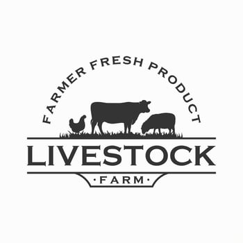 livestock Farm animal logo. vintage style, design template. vector