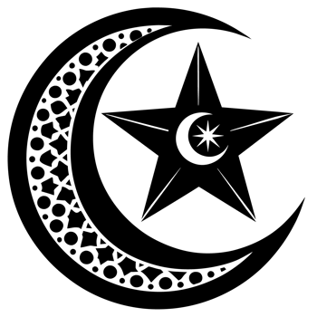 A silhouette of an Islamic moon png