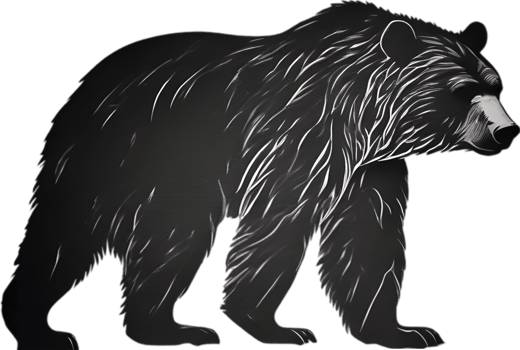 Close-up drawing of a ferocious bear. Ai Generate png