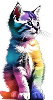 Close-up painting of a cute kitten. Ai Generate png