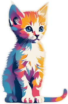 Close-up painting of a cute kitten. Ai Generate png