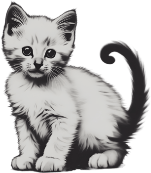 Close-up painting of a cute kitten. Ai Generate png