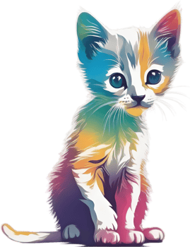 Close-up painting of a cute kitten. Ai Generate png