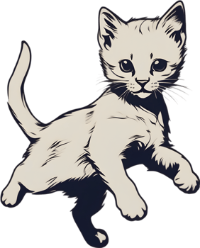 Close-up painting of a cute kitten. Ai Generate png