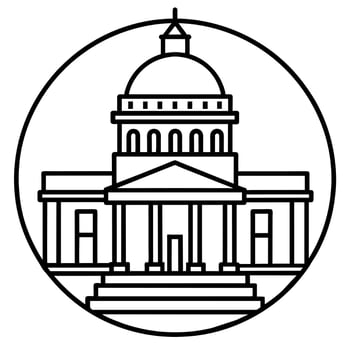 Government outline illustration digital coloring book page line art drawing vector