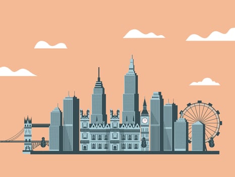 London city flat illustration vector