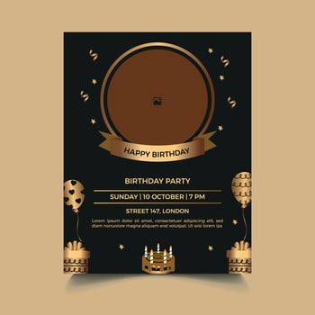Birthday flyer template vector