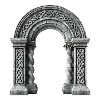Stone Rounded Entrance Ancient Wall on Transparent background png