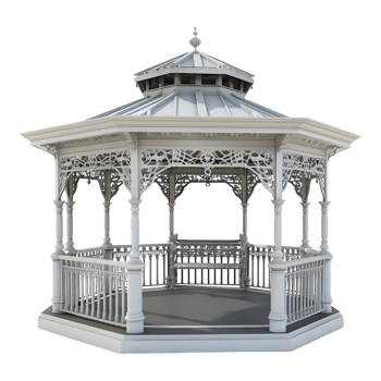 Rounded Public Shed in a Park on Transparent background png