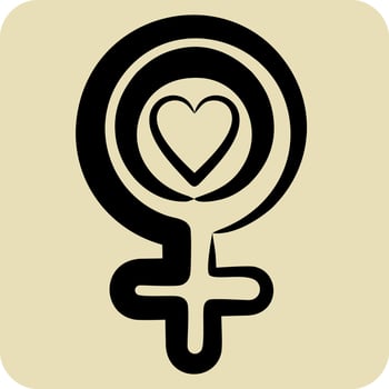 Icon Love. related to Woman Day symbol. hand drawn style. simple design illustration vector