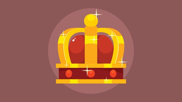 old royal crown coloring page with gold and jewls illustration vector