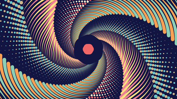 Abstract spiral spinning round vortex style urgency creative background. vector