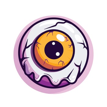 Spooky eye ball cartoon illustration design vector