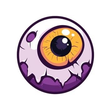 Spooky eye ball cartoon illustration design vector
