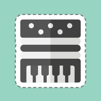 Sticker line cut Accordion. related to Parade symbol. simple design illustration vector