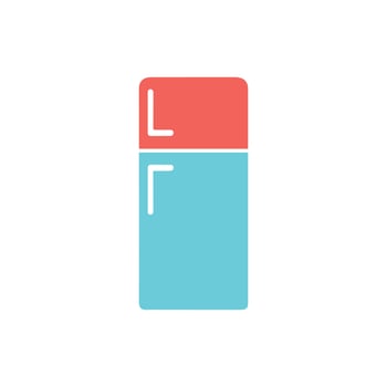 Fridge icon on white background. illustration in trendy flat style vector