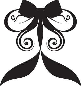 Ribboned Rhapsody Sophisticated Surprise Emblem Whispers of Elegance Bowed Symbol vector