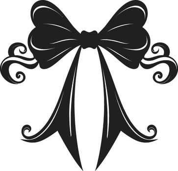 Celestial Cascade Ribboned Elegance Whispers of Euphoria Tied Bow Emblem vector