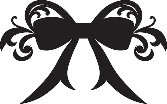 Velvet Whispers Bowed Gift Emblem Symphony of Surprises Elegant Ribbon vector