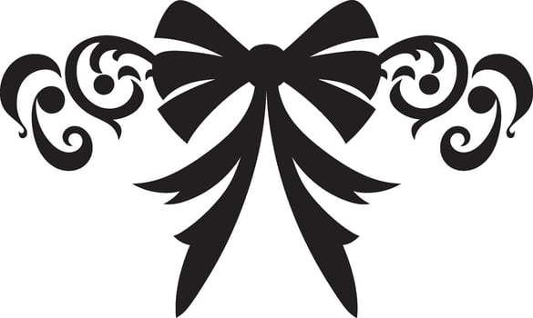 Celestial Serenity Tied Gift Emblem Ribboned Rhapsody Elegant Surprise vector