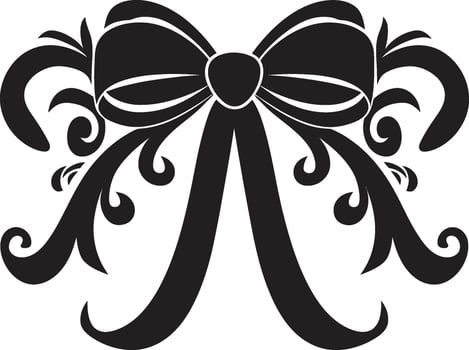 Ribbon Radiance Tied Surprise Symbol Symphony of Silk Bowed Emblem vector