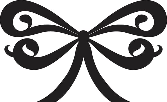 Celestial Serenade Gift Bow Ribbon Radiance Bowed Surprise Emblem vector