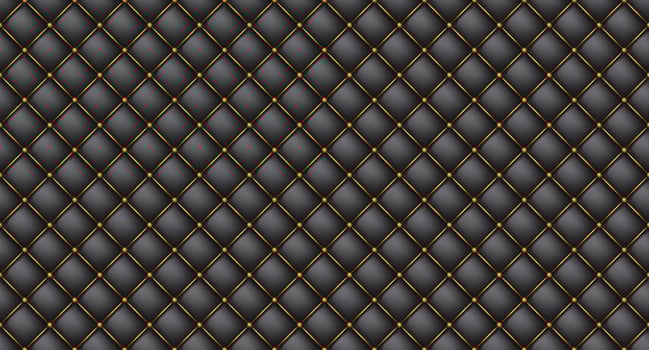 Upholstery quilted background. Black leather texture sofa backdrop. Seamless texture quilted background vector
