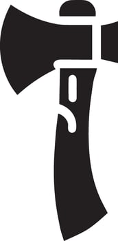 Minimal Axe icon silhouette, white background, fill with black 4 vector