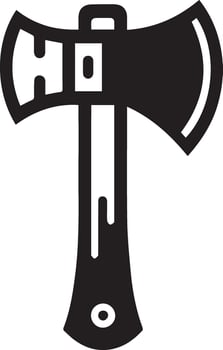 Minimal Axe icon silhouette, white background, fill with black 8 vector