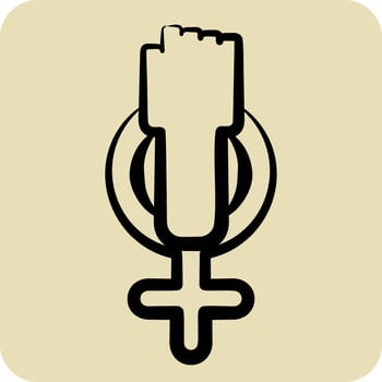 Icon Feminism. related to Woman Day symbol. hand drawn style. simple design illustration vector