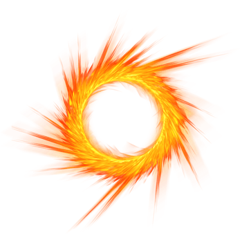 Circular fire.Fire with sparks png