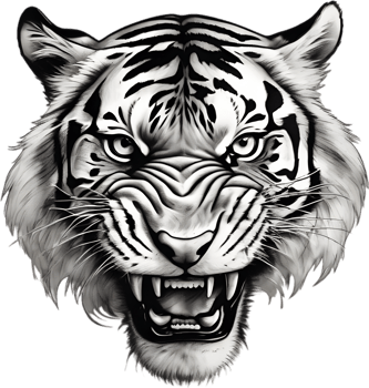 Close-up painting of a tiger. Ai Generate png