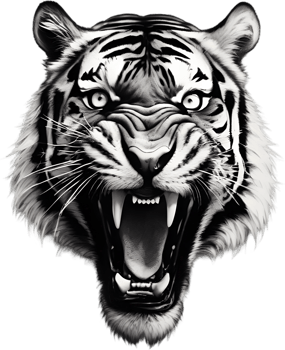 Close-up painting of a tiger. Ai Generate png