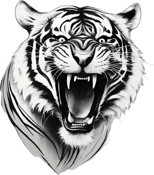 Close-up painting of a tiger. Ai Generate png