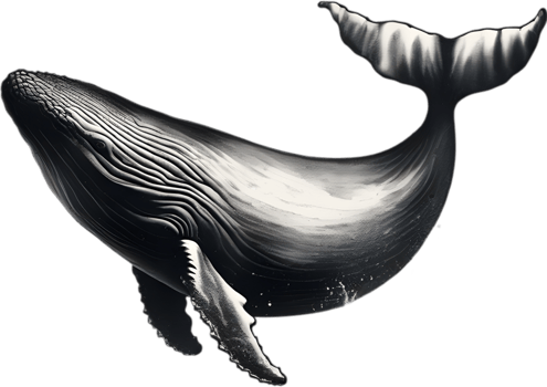 Close-up painting of a whale. Ai-Generated png