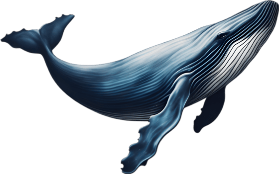 Close-up painting of a whale. Ai-Generated png