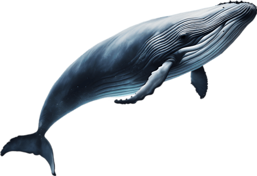 Close-up painting of a whale. Ai-Generated png