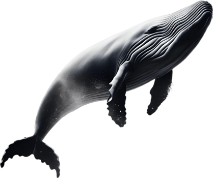 Close-up painting of a whale. Ai-Generated png