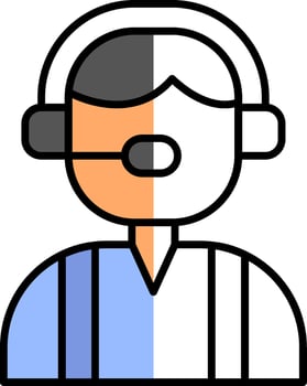 Customer Service Filled Half Cut Icon vector