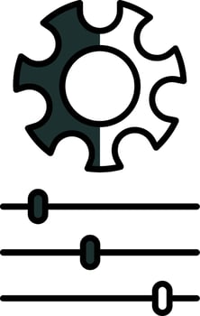 Gear Filled Half Cut Icon vector