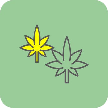 Hemp Filled Yellow Icon vector
