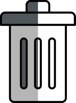 Trash Filled Half Cut Icon vector