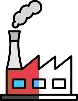 Power Plant Filled Half Cut Icon vector