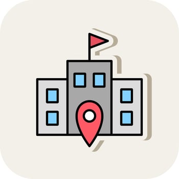 Polling Place Line Filled White Shadow Icon vector