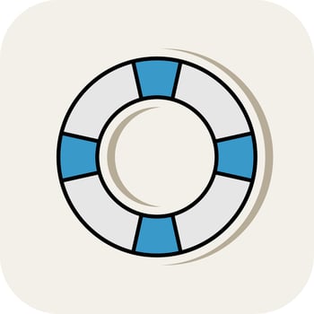Life Saver Line Filled White Shadow Icon vector