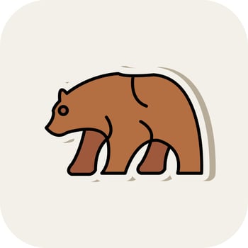 Bear Line Filled White Shadow Icon vector