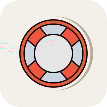Lifebuoy Line Filled White Shadow Icon vector