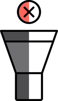 Mute Filled Half Cut Icon vector