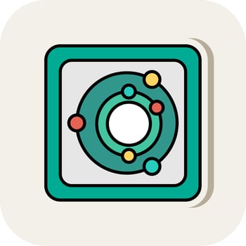 Radar Line Filled White Shadow Icon vector